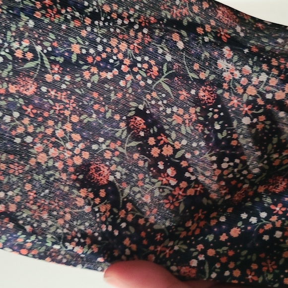 EUC J.Crew navy floral long sleeve dress flowy XL elastic waist spring - Picture 4 of 5